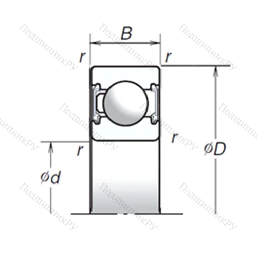 Подшипник шариковый радиальный 6203T 1XVV