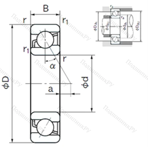 Подшипник шариковый радиально-упорный 7300C от производителя  NACHI