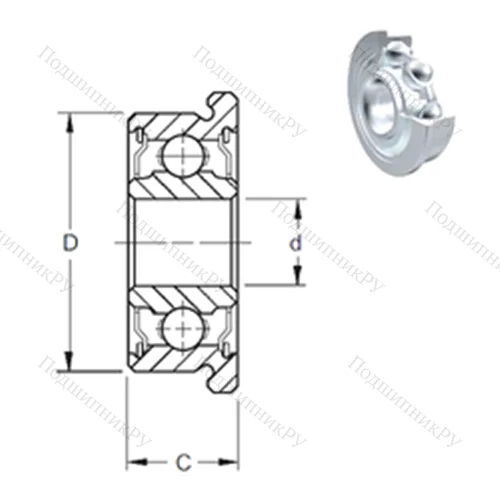 Подшипник шариковый радиальный FR 2-5-2Z от производителя  ZEN