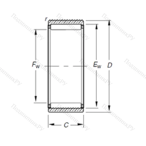 Подшипник игольчатый радиальный RNAO 25X 35X 17 от производителя  TIMKEN