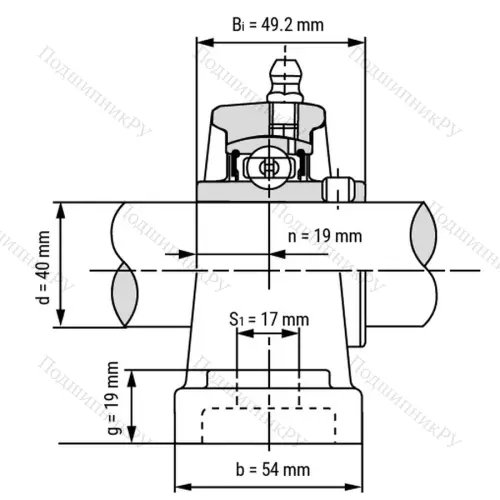 Подшипниковый узел SS UCP 208 - Вал: 40 мм от производителя  LPZ