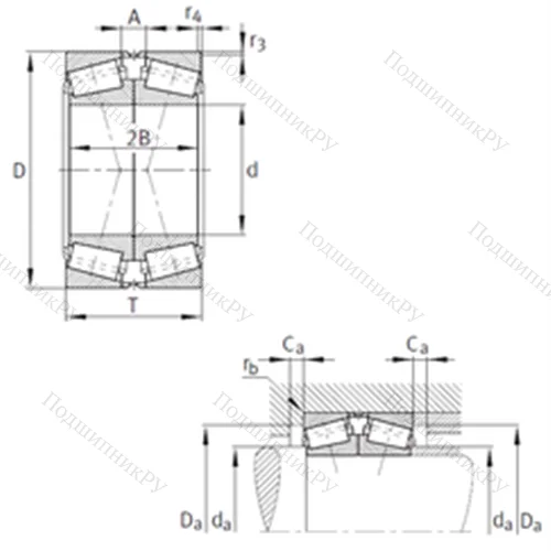 Подшипник роликовый радиально-упорный спаренный 31322-X-N 11CA-A 140-180 от производителя  FAG