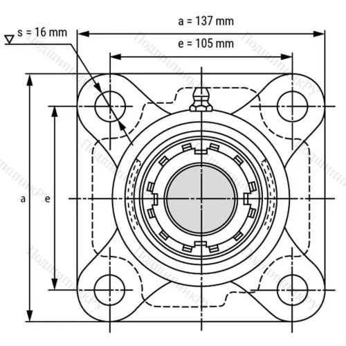 Подшипниковый узел UKF 209+H 2309 - Вал: 40 мм от производителя  LPZ