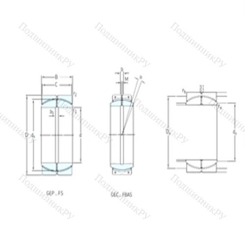 Подшипник скольжения сферический GEC 400FBAS от производителя  SKF