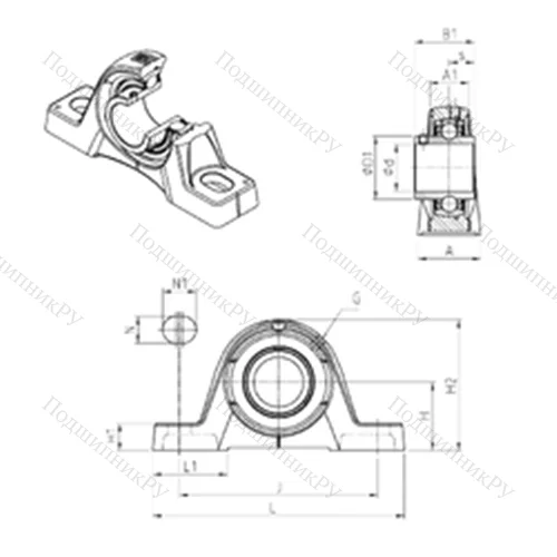 Подшипниковый узел шариковый радиальный UCPE 215