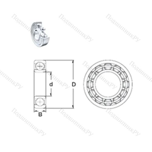 Подшипник шариковый радиальный 6204-2Z от производителя  ZEN