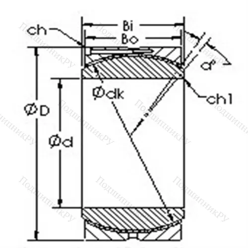 Подшипник скольжения сферический GEH 630HC от производителя  AST