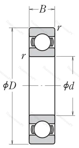 Однорядный шариковый подшипник 6226 CM от производителя  NSK