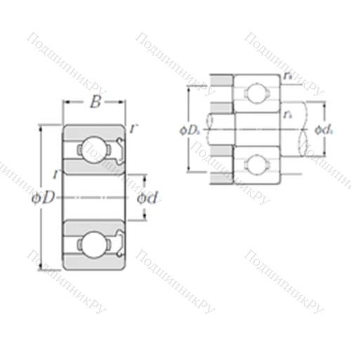 Подшипник шариковый радиальный R 6Z