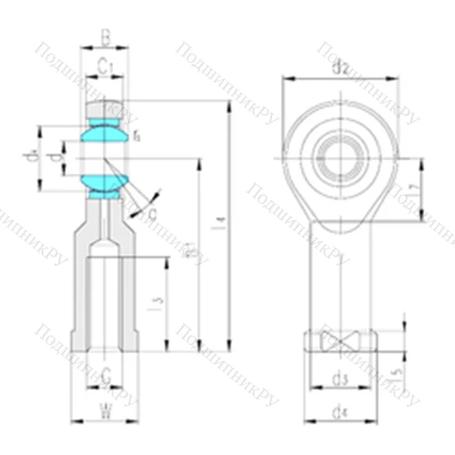 Подшипник скольжения сферический SI 30ET-2RS