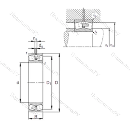Подшипник роликовый радиальный самоцентрирующийся 22260-E 1A-MB 1 от производителя  FAG