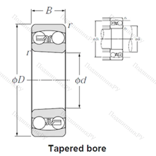 Подшипник шариковый радиальный самоцентрирующийся 1211SK