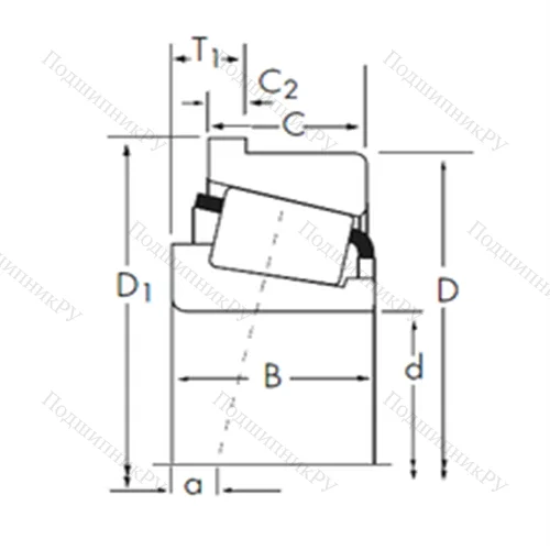 Подшипник роликовый радиально-упорный HH 221440/HH 221410-B от производителя  TIMKEN