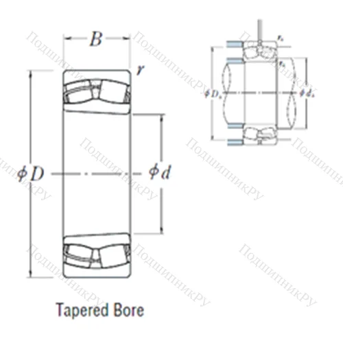 Подшипник роликовый радиальный самоцентрирующийся 21307CDKE 4 от производителя  NSK