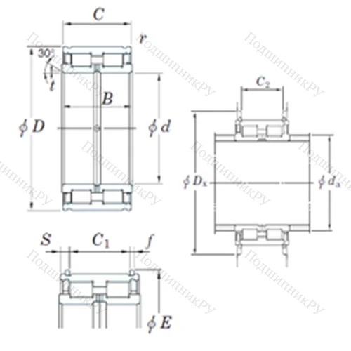 Подшипник роликовый радиальный DC 5011NR