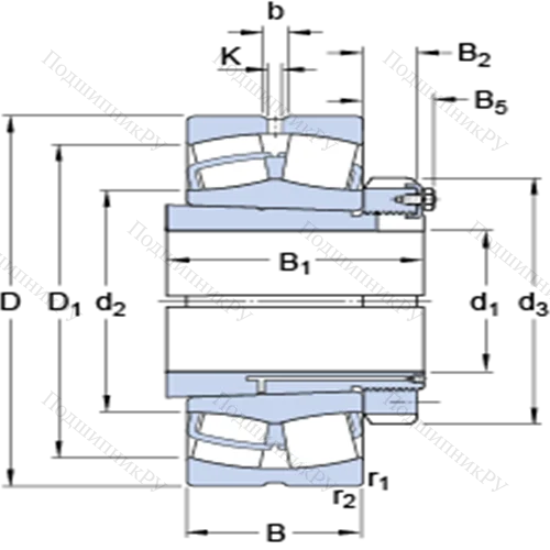 Сферические роликоподшипники на закрепительной втулке 23948 CCK/W 33 + OH 3948 H от производителя  SKF