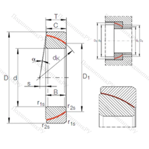 Подшипник скольжения сферический GE 120 SW от производителя  INA Подшипник скольжения сферический GE 120 SW от производителя  INA