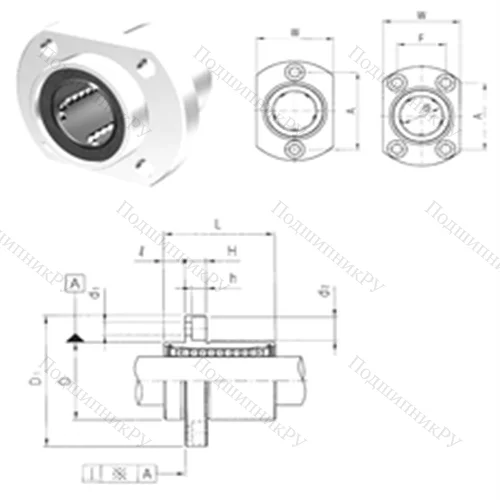 Подшипник шариковый линейный LMHP 30UU от производителя  Samick