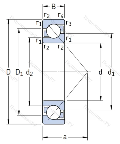 Однорядный шариковый подшипник 7316 BECBM от производителя  SKF