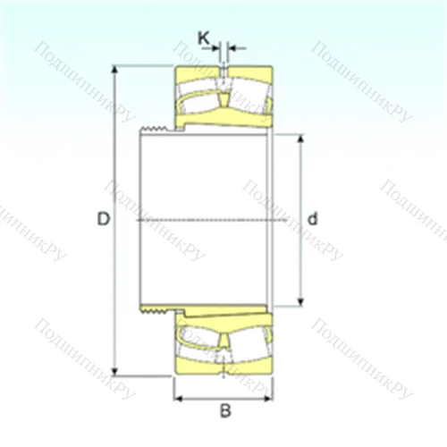 Подшипник роликовый радиальный самоцентрирующийся 22252 EKW 33+AOH 2252 от производителя  ISB
