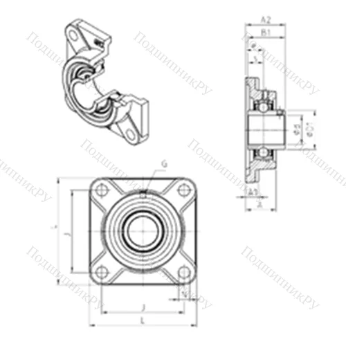 Подшипниковый узел шариковый радиальный UCF 308 от производителя  SNR