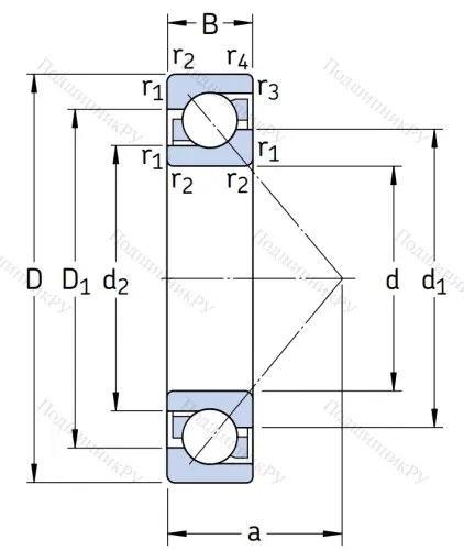 Однорядный шариковый подшипник 7203 BE-2RZP от производителя  SKF