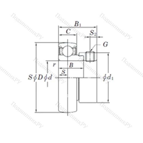 Подшипник шариковый радиальный SA 207-22