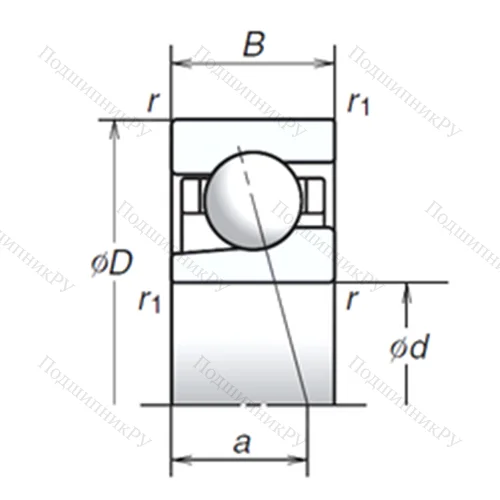Подшипник шариковый радиально-упорный 10BGR 19X