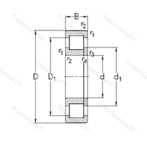 Подшипник роликовый радиальный NUP 2318-E-M 6