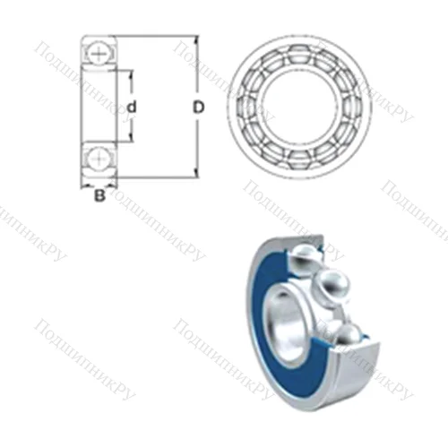 Подшипник шариковый радиальный 63802-2RS от производителя  ZEN