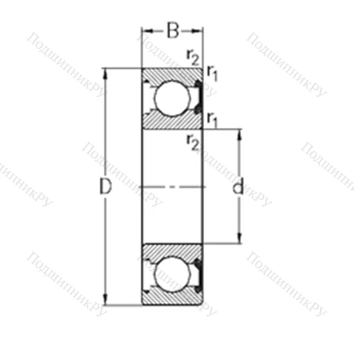 Подшипник шариковый радиальный 6022-2RSR от производителя  NKE