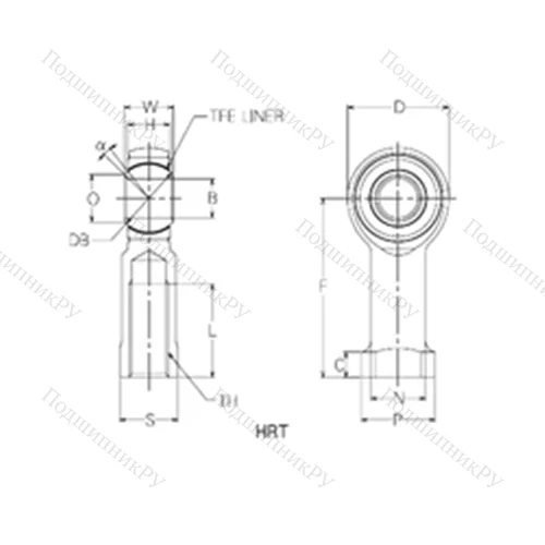 Подшипник скольжения сферический HRT 20