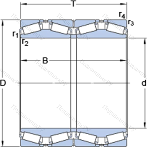 Четырёхрядные конические роликоподшипники конфигурации TQO 331081 A от производителя  SKF