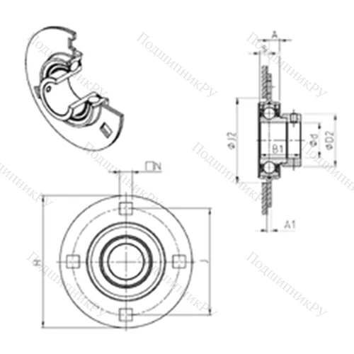 Подшипниковый узел шариковый радиальный ESPF 210 от производителя  SNR
