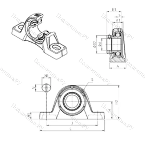 Подшипниковый узел шариковый радиальный ESPLE 210 от производителя  SNR
