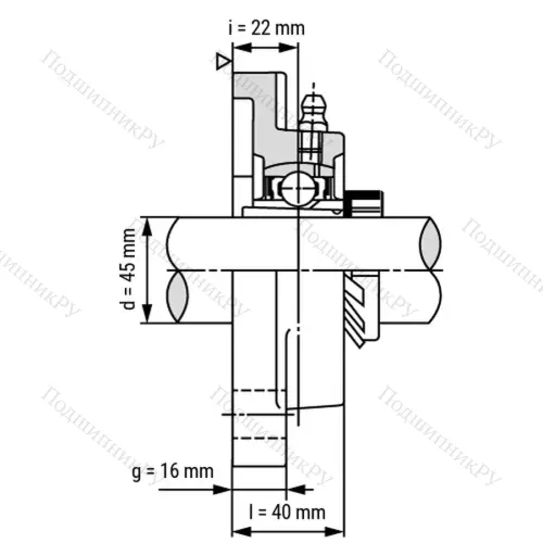 Подшипниковый узел UKF 210+H 2310 - Вал: 45 мм от производителя  LPZ