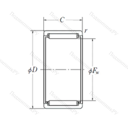 Подшипник игольчатый радиальный RLM 354520