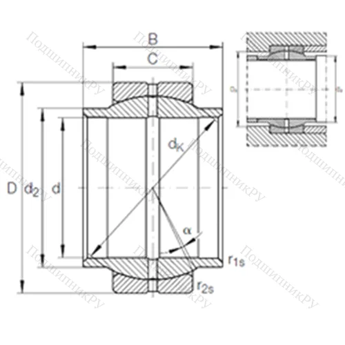 Подшипник скольжения сферический GE 25 LO от производителя  INA Подшипник скольжения сферический GE 25 LO от производителя  INA