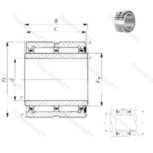 Подшипник игольчатый радиальный NA 6917U от производителя  IKO
