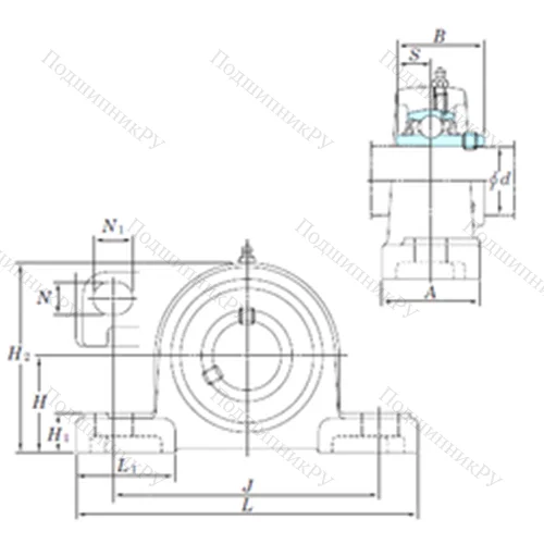 Подшипниковый узел шариковый радиальный UCP 213-40SC