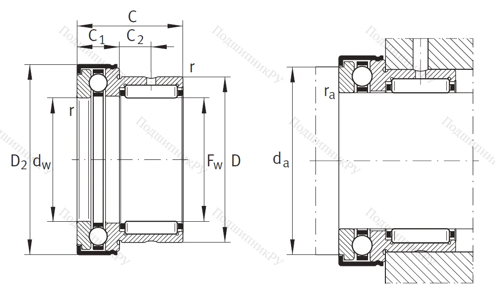 Комбинированный подшипник NKX 30 Z XL