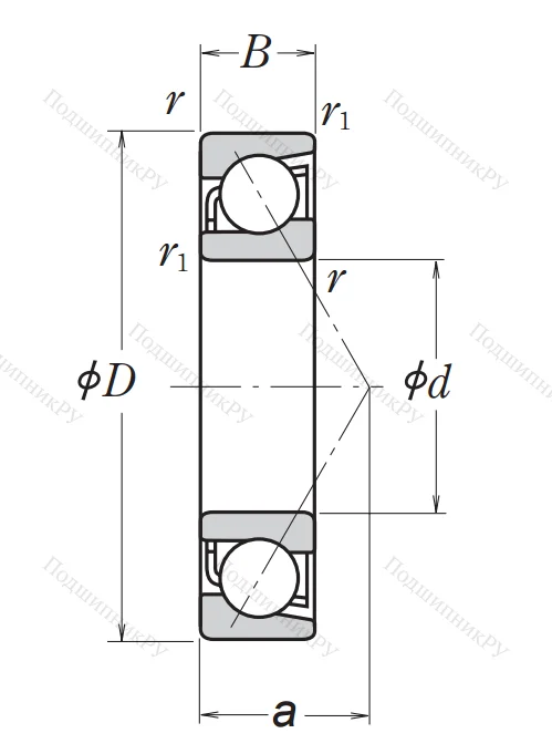 Однорядный шариковый подшипник 7320 BWG (66320 ГОСТ)