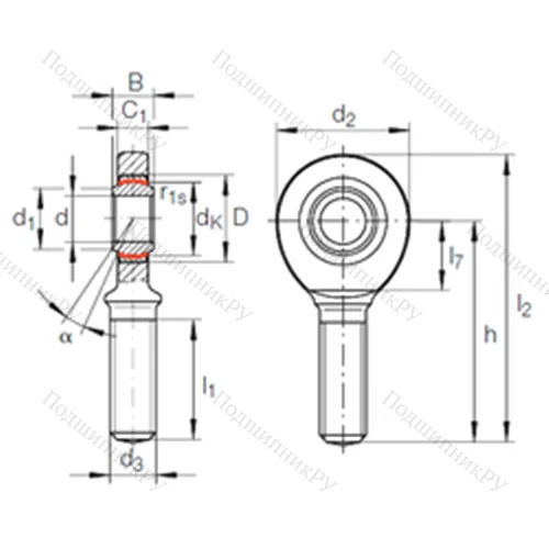 Подшипник скольжения сферический GAR 25 UK от производителя  INA Подшипник скольжения сферический GAR 25 UK от производителя  INA