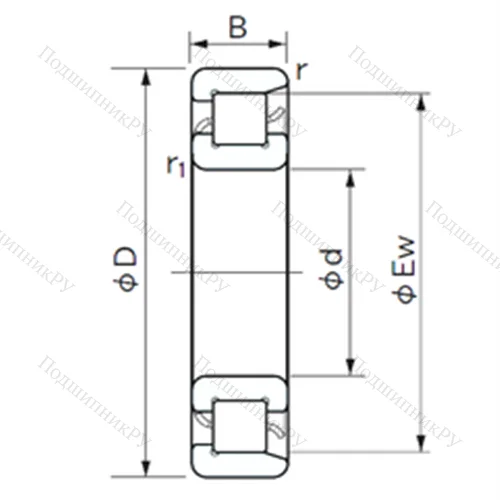 Подшипник роликовый радиальный NF 1088