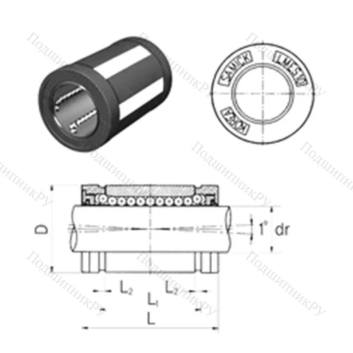 Подшипник шариковый линейный LMES 10 от производителя  Samick