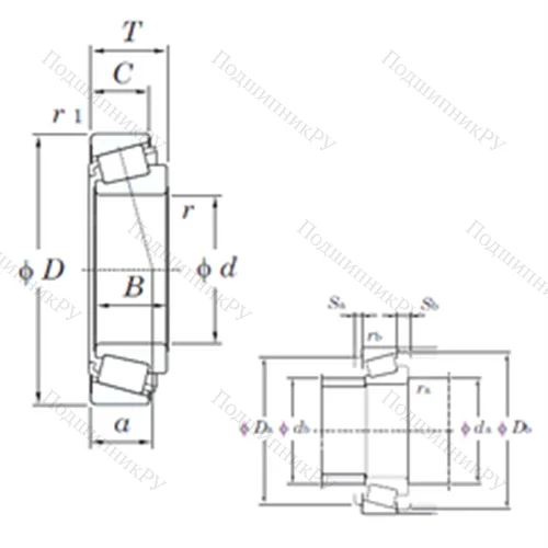 Подшипник роликовый радиально-упорный 2884/2820