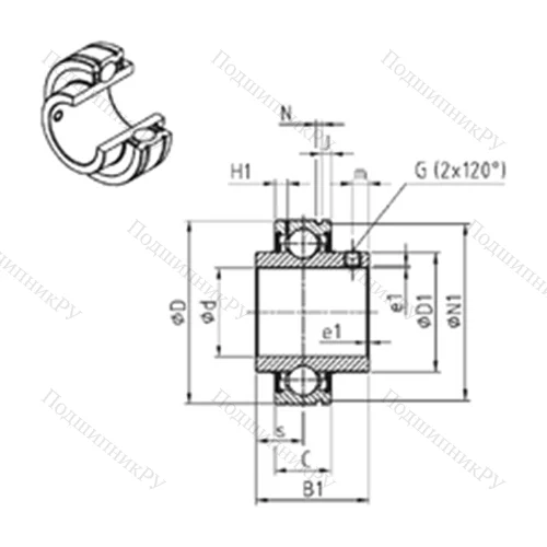 Подшипник шариковый радиальный CUC 204-12