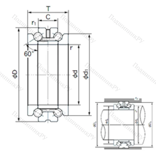 Подшипник шариковый упорно-радиальный 125TAD 20 от производителя  NACHI