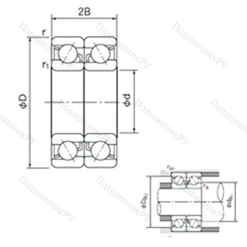 Подшипник шариковый радиально-упорный спаренный 7017CDB