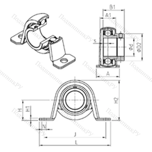 Подшипниковый узел шариковый радиальный ESPP 202 от производителя  SNR